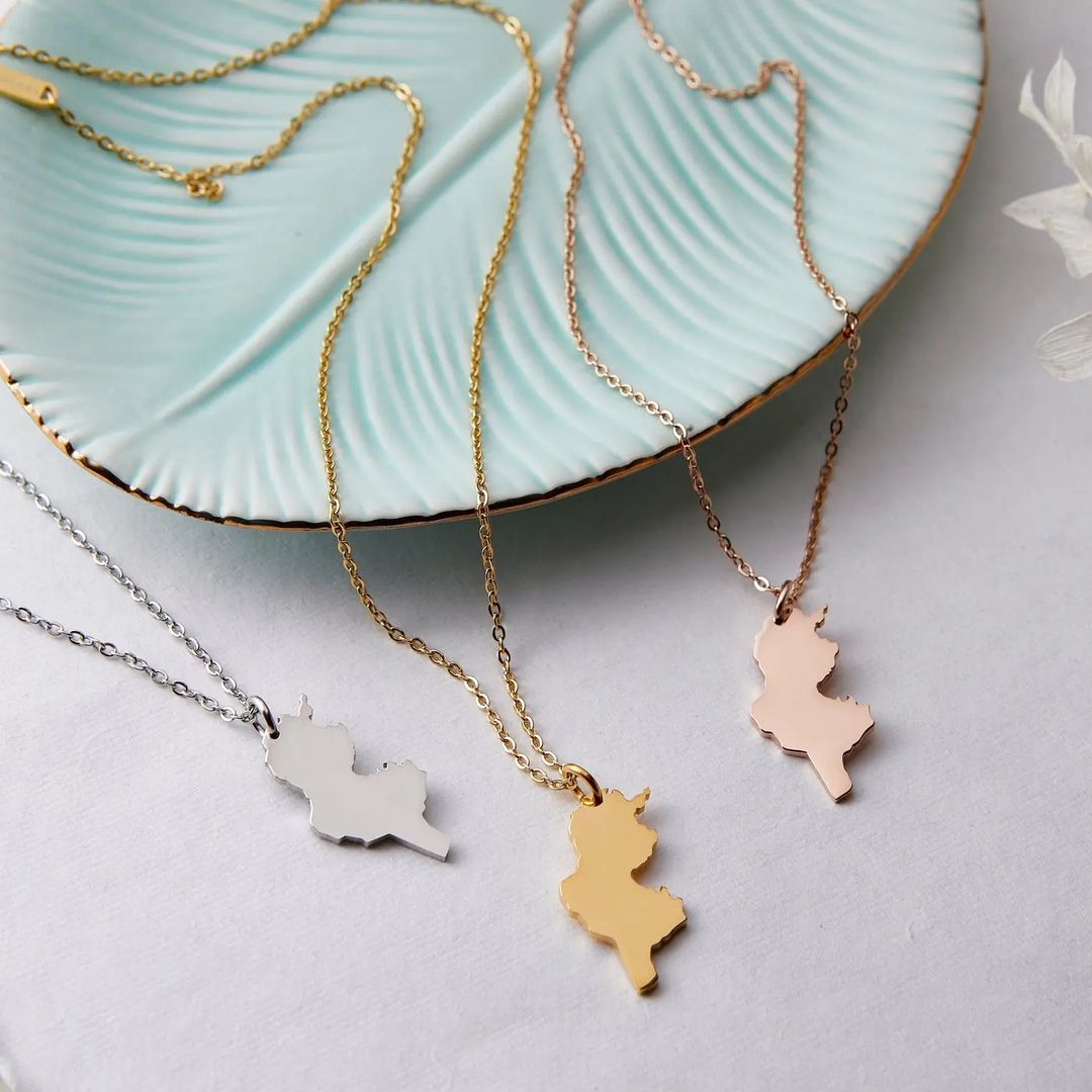 Country Map Necklace