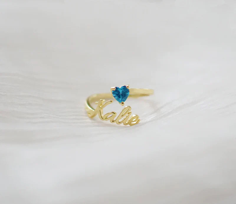 BIRTHSTONE NAME RING