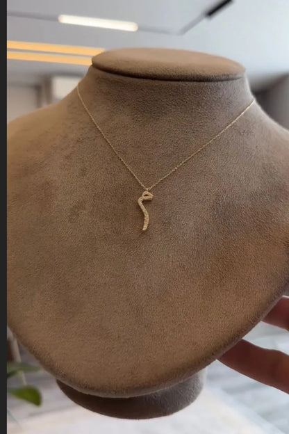 Pave Arabic Initial Necklace