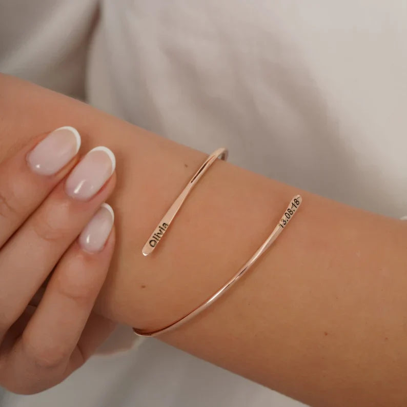 PERSONALIZED ORBIT BANGLE BRACELET