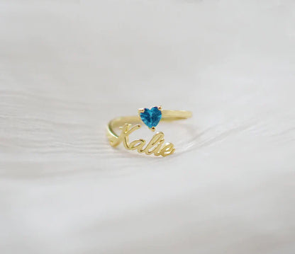 BIRTHSTONE NAME RING
