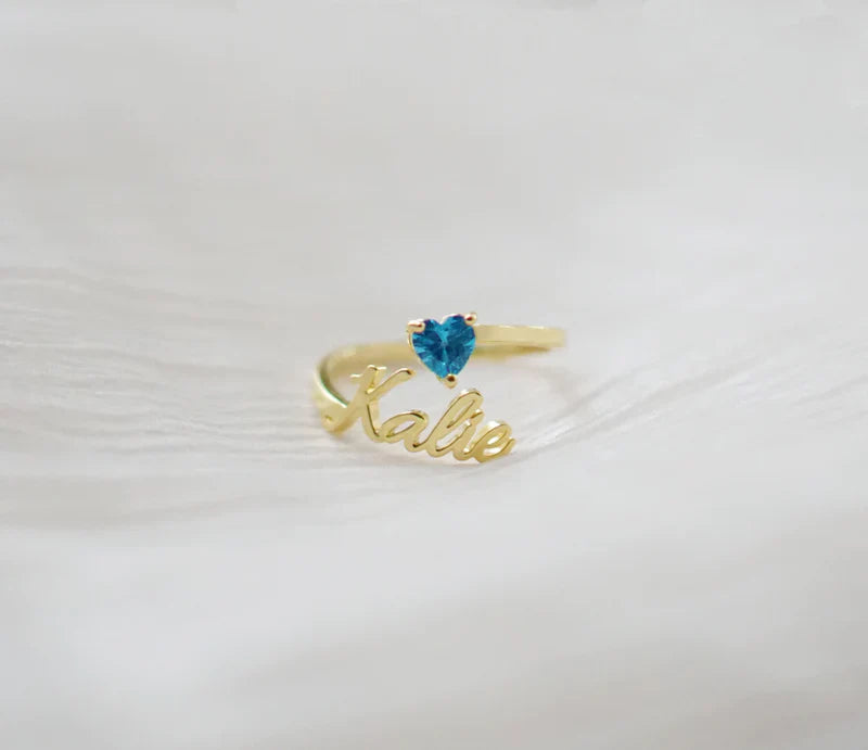 BIRTHSTONE NAME RING