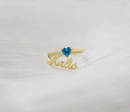 BIRTHSTONE NAME RING