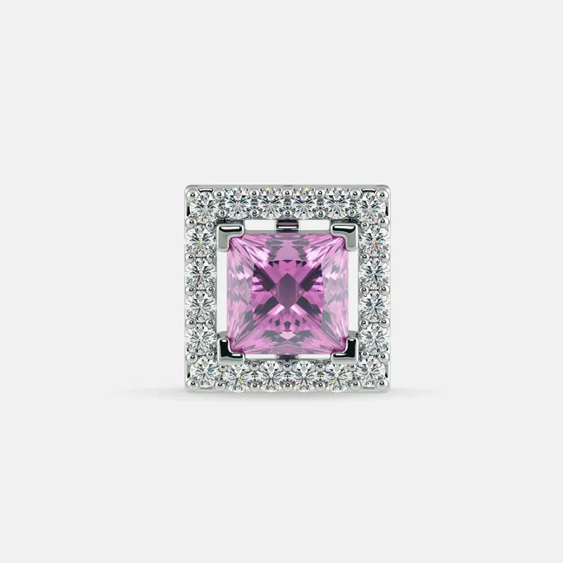 Serena Pink Sapphire Studs - 925 Silver
